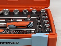Dop en ratel set, berner, s-set lever 54 pcs 1/4" 1/2" sbox 60z - afbeelding 5 van  10