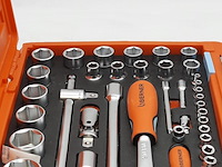Dop en ratel set, berner, s-set lever 54 pcs 1/4" 1/2" sbox 60z - afbeelding 6 van  10