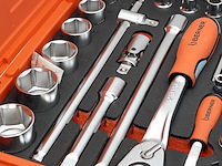 Dop en ratel set, berner, s-set lever 54 pcs 1/4" 1/2" sbox 60z - afbeelding 8 van  10