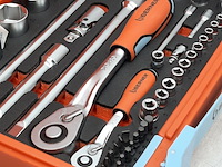 Dop en ratel set, berner, s-set lever 54 pcs 1/4" 1/2" sbox 60z - afbeelding 9 van  10