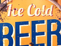 Dopvormige metalen bord ice cold beer - afbeelding 2 van  7