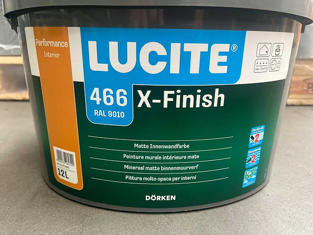 Dörken lucite - x-finish - pot verf 12l ral9010 (24x) - afbeelding 3 van  6