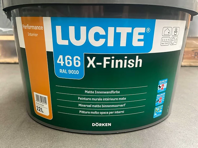 Dörken lucite - x-finish - pot verf 12l ral9010 (24x) - afbeelding 3 van  6