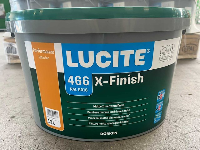 Dörken lucite - x-finish - pot verf 12l ral9016 (24x) - afbeelding 1 van  2