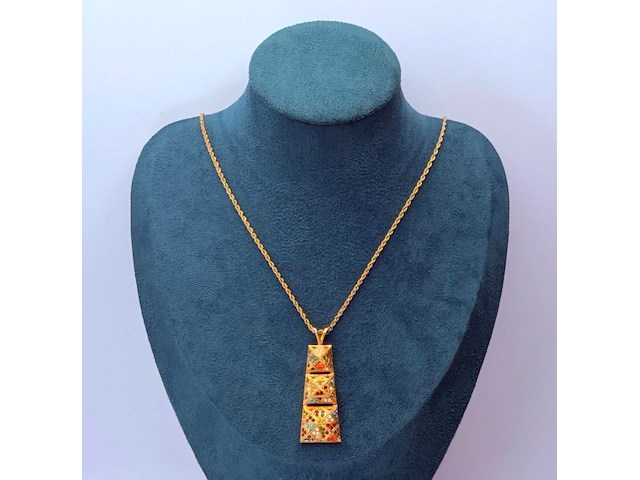 D'orlan ''mosaic pyramid'' goldplated collier - afbeelding 1 van  8