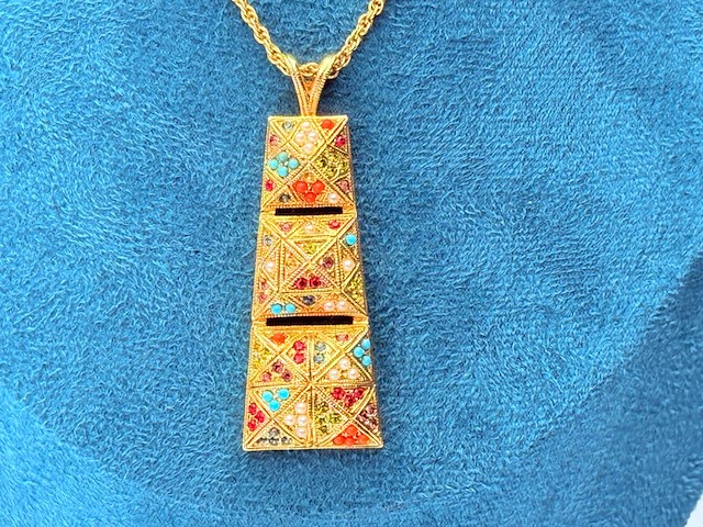D'orlan ''mosaic pyramid'' goldplated collier - afbeelding 2 van  8