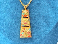 D'orlan ''mosaic pyramid'' goldplated collier - afbeelding 2 van  8