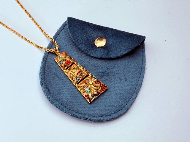 D'orlan ''mosaic pyramid'' goldplated collier - afbeelding 3 van  8
