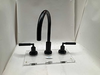 Dornbracht tara dummy wastafelkraan 3 gats mat zwart - afbeelding 2 van  5