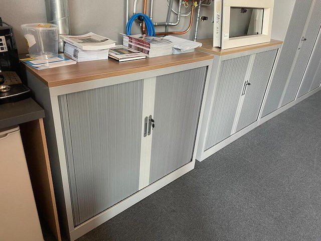 Dossierkast middel, lichtgrijs/hout - afbeelding 2 van  3