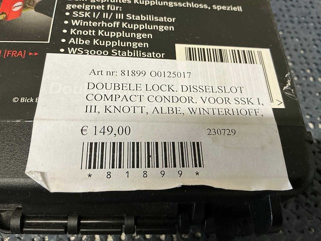Doubelock compact condor disselslot - afbeelding 3 van  3