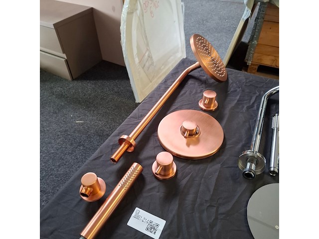 Douche-inbouwset xenz, duero highflow, oud koper - afbeelding 1 van  4