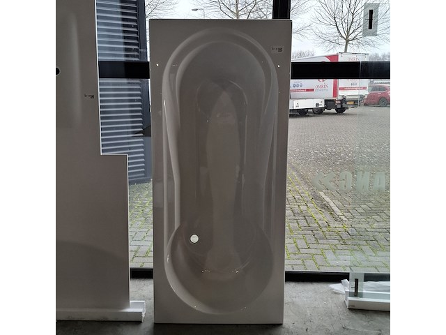 Douche-ligbad, best design, bob, glans wit - afbeelding 1 van  4