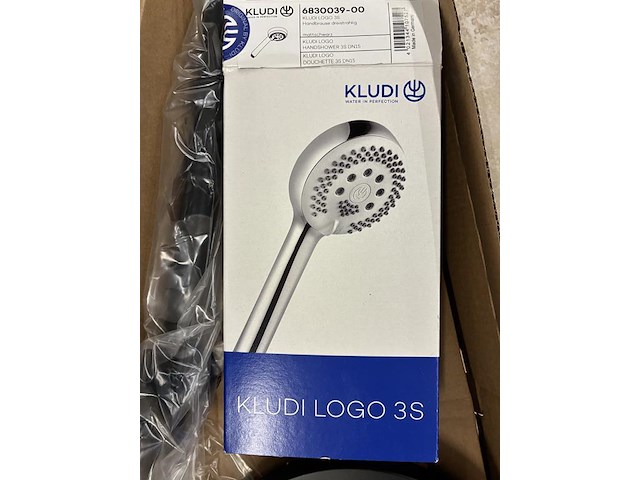 Douche set kludi logo matzwart met mengkraan, glijstang, douchekop en stortdouche. - afbeelding 3 van  4