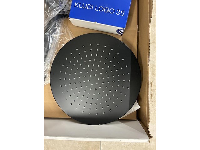 Douche set kludi logo matzwart met mengkraan, glijstang, douchekop en stortdouche. - afbeelding 4 van  4