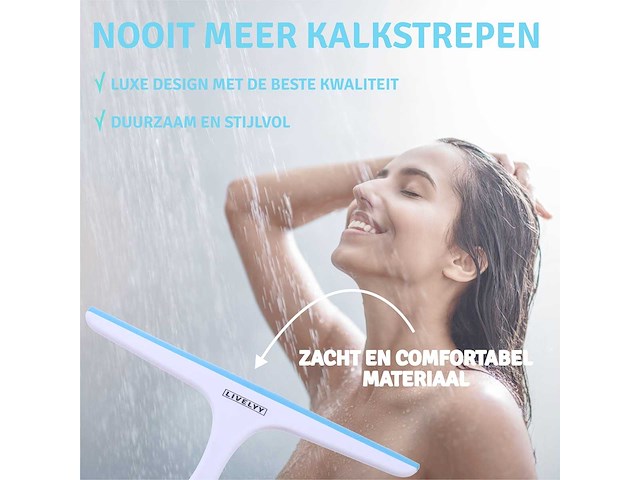 Douche wisser blauw/wit (4300x) - afbeelding 4 van  4