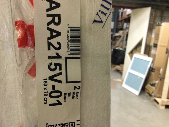 Douchebak 160x70 cm, villeroy & boch, architectura metalrim, wit alpine - afbeelding 3 van  3