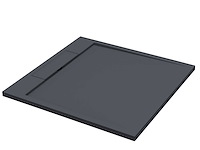 Douchebak 90x90x3.5 cm solid surface mat zwart - afbeelding 1 van  2