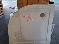 Douchebak kwart rond, glans wit - afbeelding 1 van  3