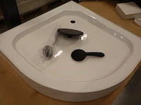 Douchebak met accessoires wiesbaden, wit/zwart - afbeelding 2 van  8