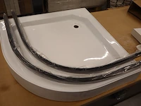Douchebak met accessoires wiesbaden, wit/zwart - afbeelding 6 van  8