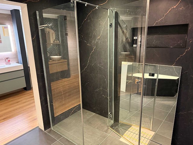 Douchecabine - chroom 87 x 87 cm - afbeelding 2 van  2
