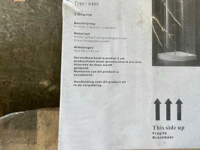 Douchecabine - kwartrond - afbeelding 2 van  2