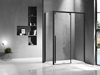 Douchecabine 120x90cm; retour product in doos niet gecontroleerd; softclose - links/rechts - mat zwart - afbeelding 1 van  2