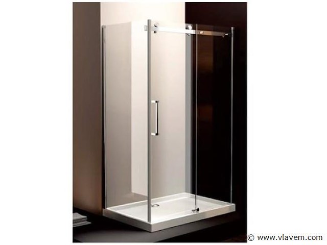 Douchecabine met schuifdeur 120x80x200 cm - incl. douchebak - afbeelding 1 van  2