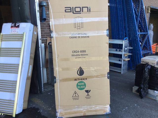 Douchecabine, vierkant dubbele swingdeur 80x80x190, aloni, cr24-8080 - afbeelding 2 van  5