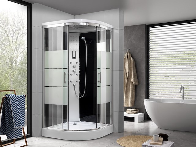 Douchecabine vonato, massage retreat, zilverkleurig frame - afbeelding 1 van  1