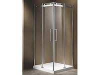 Douchecabine vonato, vistral, zilverkleurig frame met witte douchebak - afbeelding 1 van  1