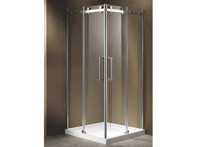 Douchecabine vonato, vistral, zilverkleurig frame met witte douchebak - afbeelding 1 van  1