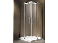 Douchecabine vonato, vistral, zilverkleurig frame met witte douchebak - afbeelding 1 van  1