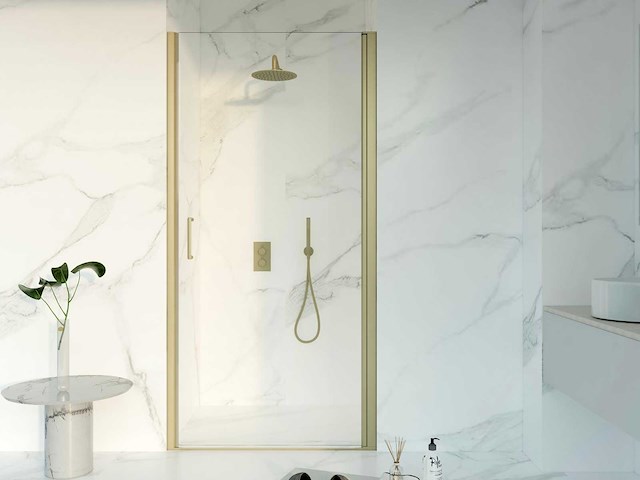 Douchedeur 100x200 cm anti kalk geborsteld messing pvd (goud) - afbeelding 1 van  2