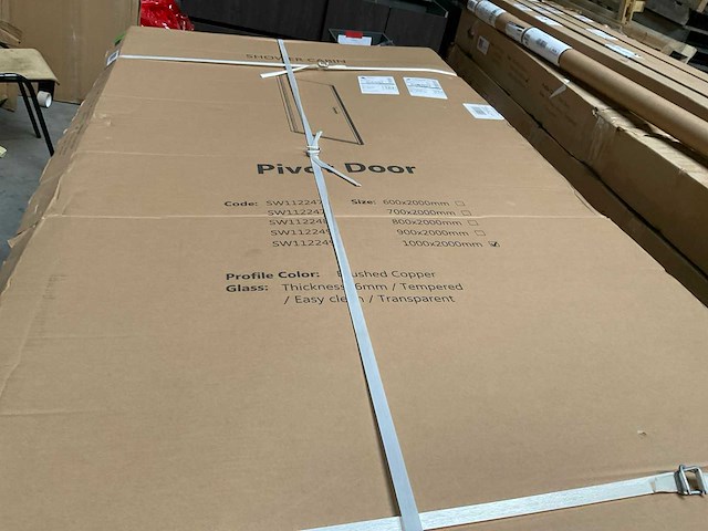 Douchedeur 100x200cm anti kalk brushed copper - afbeelding 2 van  2