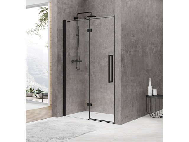 Douchedeur 2-delig 90x200 cm, zwart - afbeelding 1 van  5