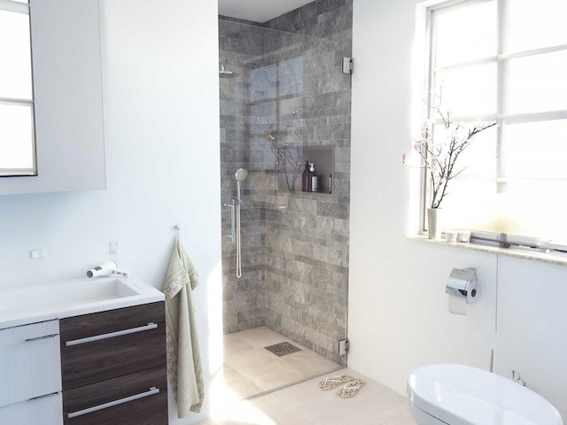 Douchedeur 60x200cm profielloos veiligheidsglas anti kalk chroom - afbeelding 2 van  3