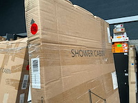 Douchedeur 60x200cm veiligheidsglas anti kalk profiel mat zwart - afbeelding 2 van  4