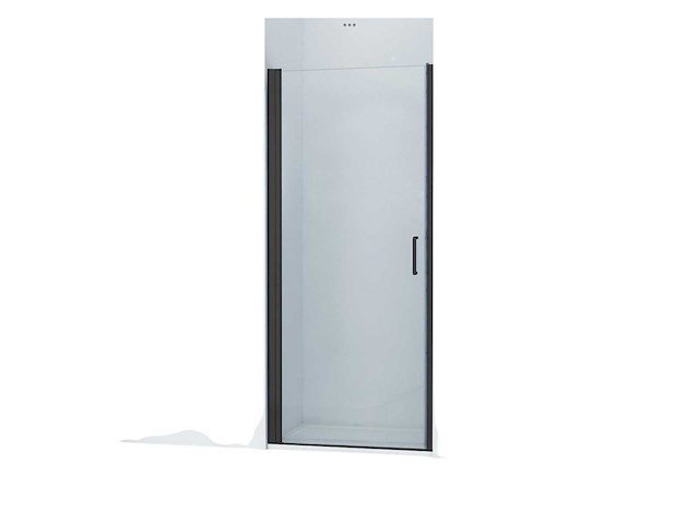 Douchedeur 60x200cm veiligheidsglas anti kalk profiel mat zwart - afbeelding 1 van  3