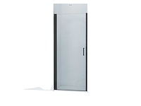 Douchedeur 60x200cm veiligheidsglas anti kalk profiel mat zwart - afbeelding 1 van  4