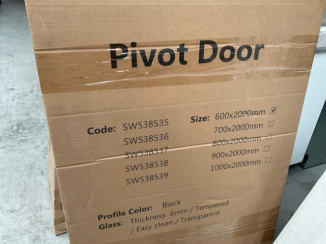 Douchedeur 60x200cm veiligheidsglas anti kalk profiel mat zwart - afbeelding 4 van  4