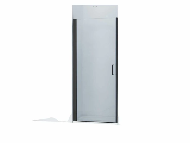 Douchedeur 60x200cm veiligheidsglas anti kalk profiel mat zwart - afbeelding 1 van  4