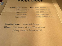 Douchedeur brushed copper 70x200cm - afbeelding 3 van  3