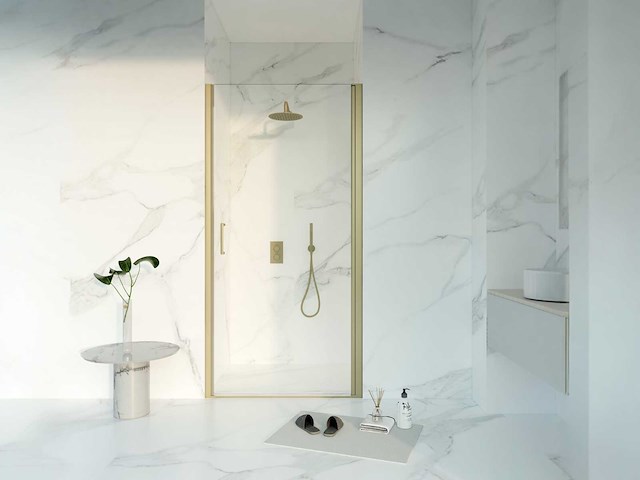 Douchedeur brushed gold 90x200cm - afbeelding 1 van  1