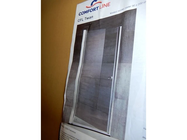 Douchedraaideur, comfort line, cfl twan, aluminium, 2000x900 - afbeelding 1 van  2