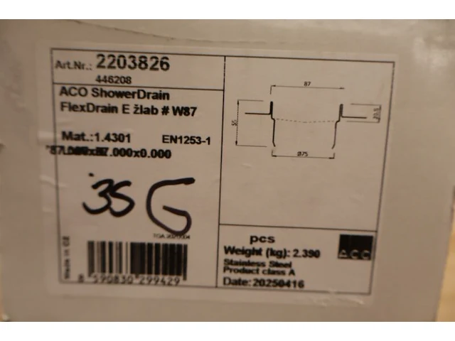 Douchegoot aco, showerdrain flexdrain e, rvs - afbeelding 6 van  7