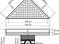Douchegoot driehoekig, easy drain, edm-de - afbeelding 5 van  5