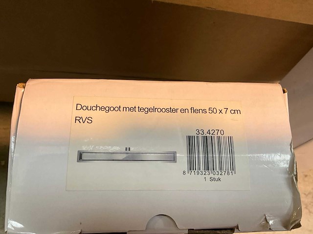 Douchegoot met tegelrooster en flens 50cm - afbeelding 2 van  2