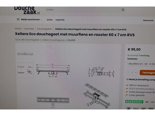 Douchegoot xellanz, eco, rvs - afbeelding 5 van  9